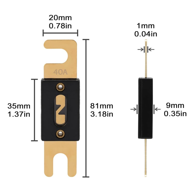 VEXUNGA 40A ANL Fuse 40 Amp Inline Blade Fuses 32V for Car Audio Inverter Automotive Stereo (Pack of 3 pcs) - Image 2